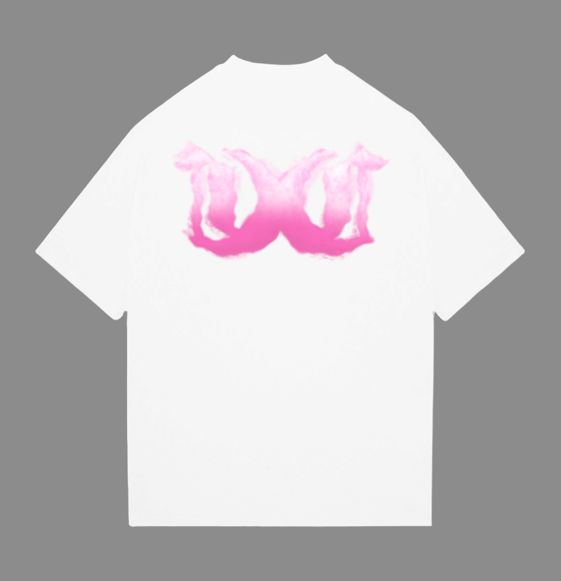 TEE-SHIRT « NUAGE » (BLANC X ROSE)