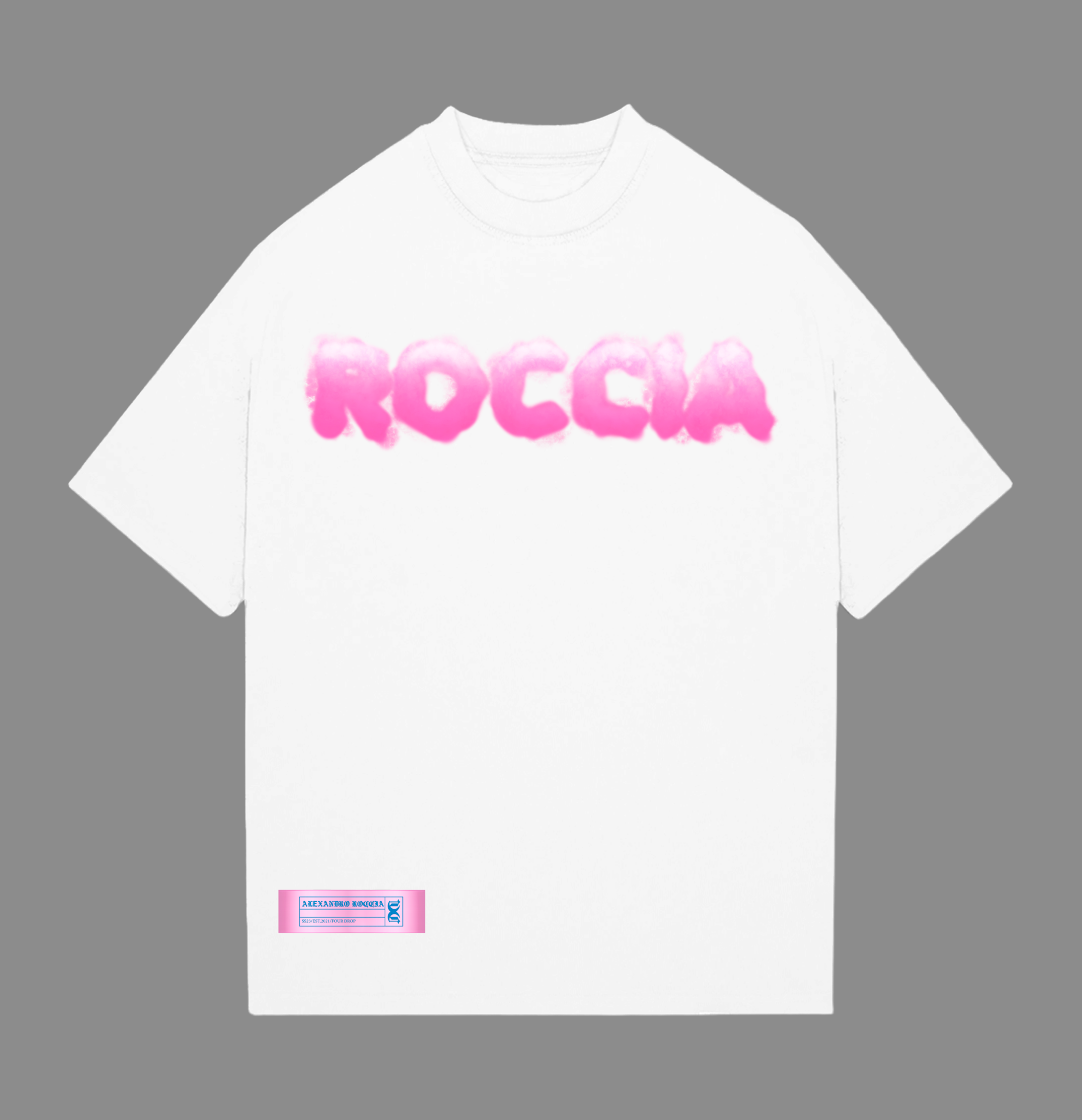 TEE-SHIRT « NUAGE » (BLANC X ROSE)